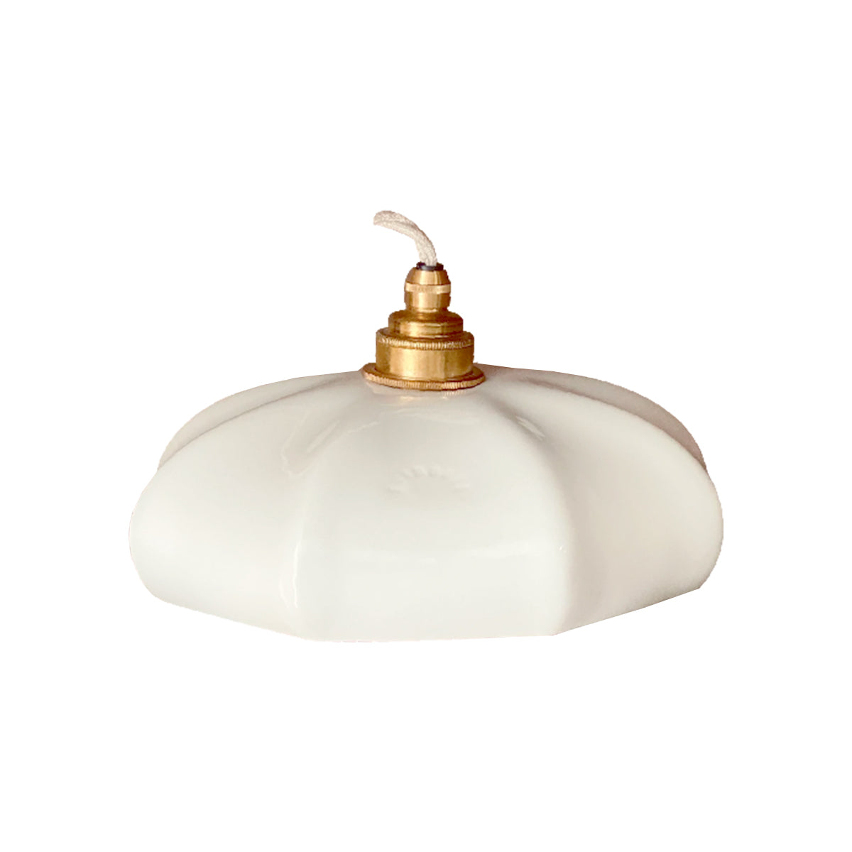 Lustre Suspension CUPOLA – Laiton Et Céramique émaillée Blanche – 22 Cm – Neuf