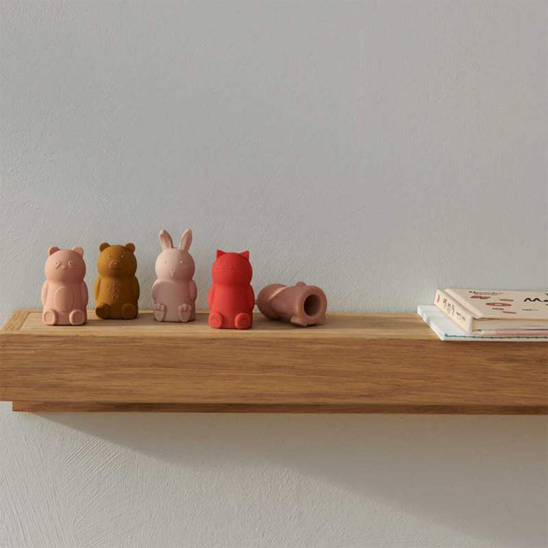 Lot de 8 marionnettes de doigt Jim en silicone - Rose