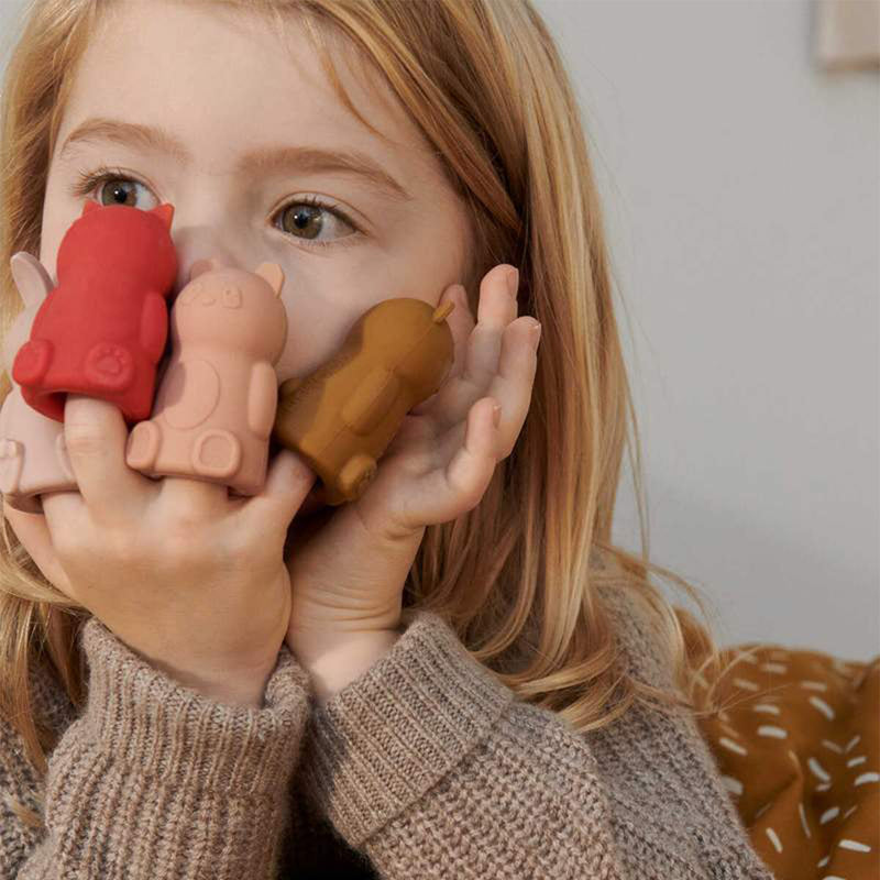 Lot de 8 marionnettes de doigt Jim en silicone - Rose