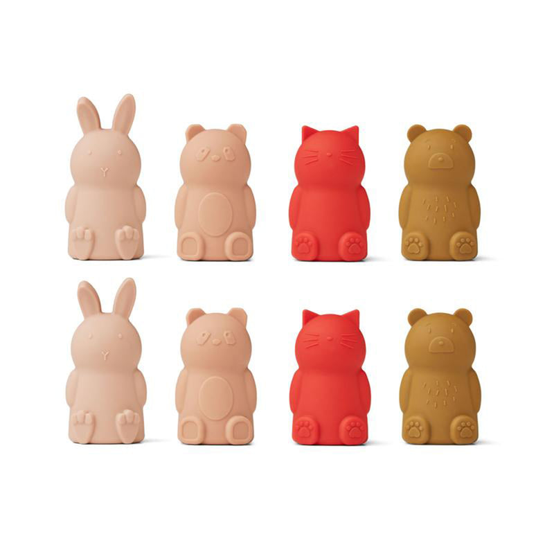 Lot de 8 marionnettes de doigt Jim en silicone - Rose