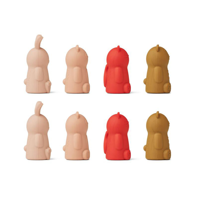 Lot de 8 marionnettes de doigt Jim en silicone - Rose