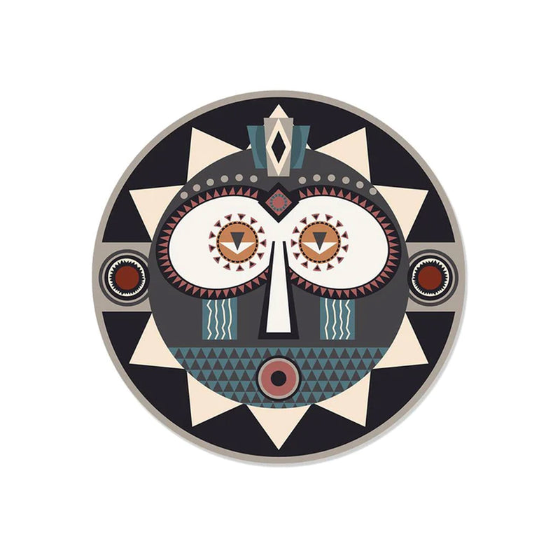 Set de table Rond Masque Africain Korowai en vinyle - Ø 38 cm