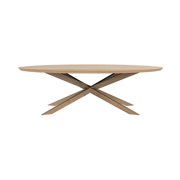 Table basse ovale Mikado en chêne - L 143 x h 67 cm