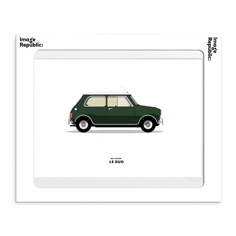 Affiche Le duo mini cooper vert fonce - 30 x 40 cm