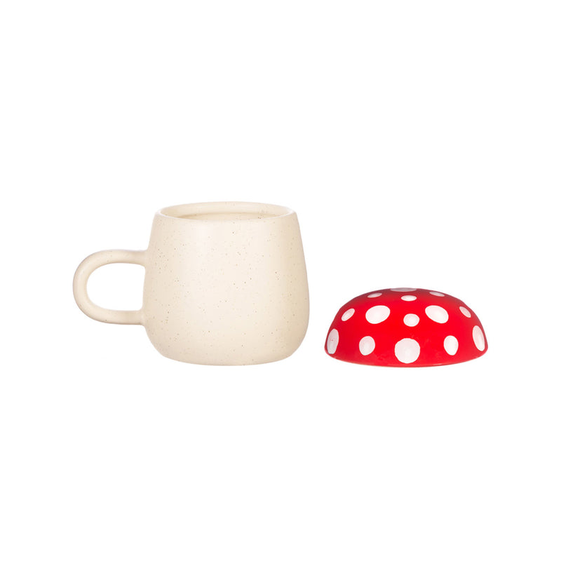 Mug Champignon Avec Couvercle - Rouge