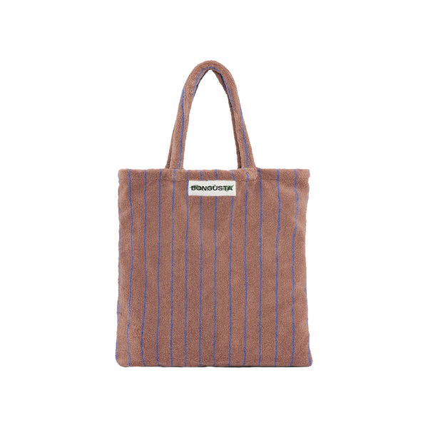 Totebag à rayures - Camel & Ultramarine Blue