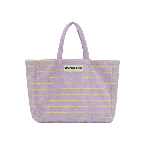 Sac Weekend à rayures - Lilac & Neon Yellow