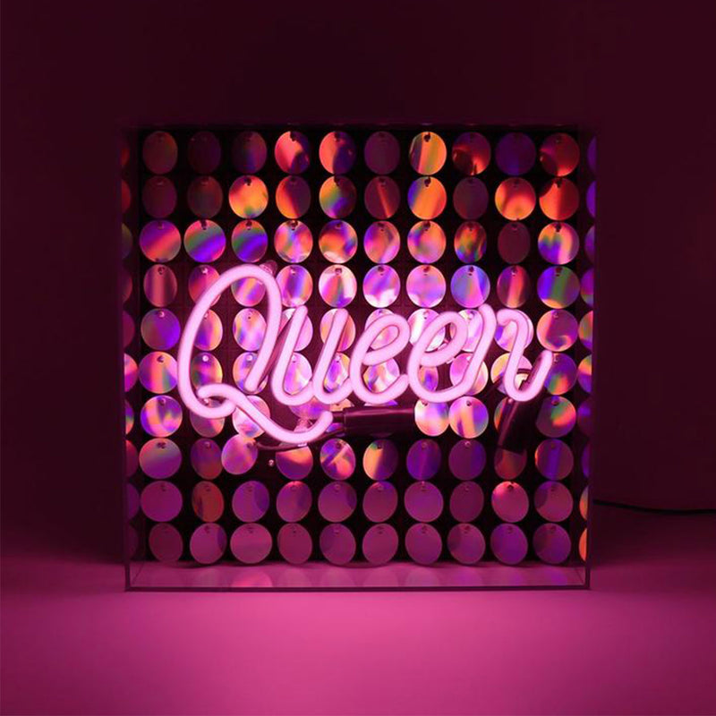 Neon Acrylic Box - Queen - Pink