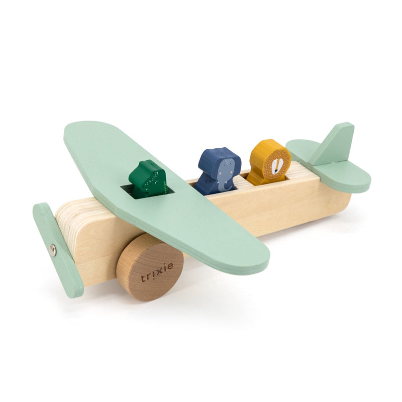 jouet avion animaux en bois - trixie