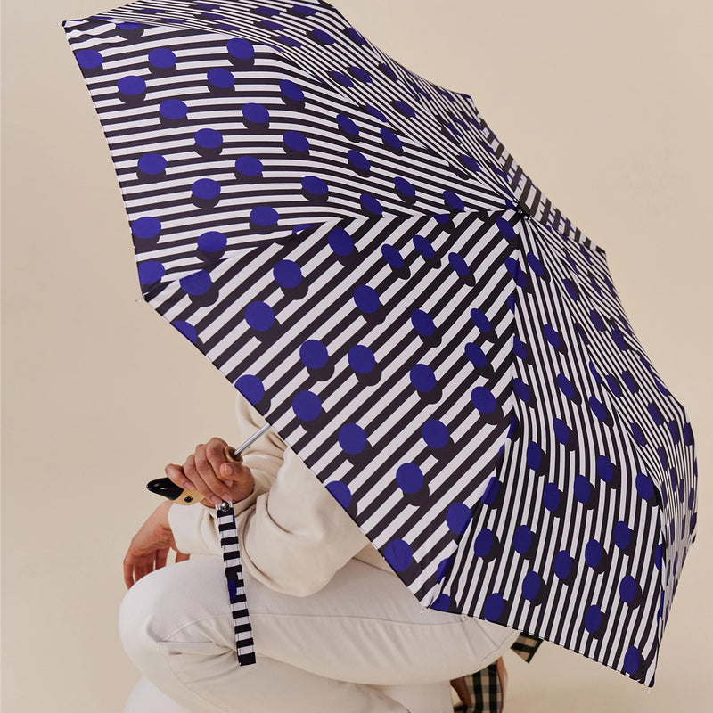 Parapluie à manche Tête de Canard - Polka Stripe