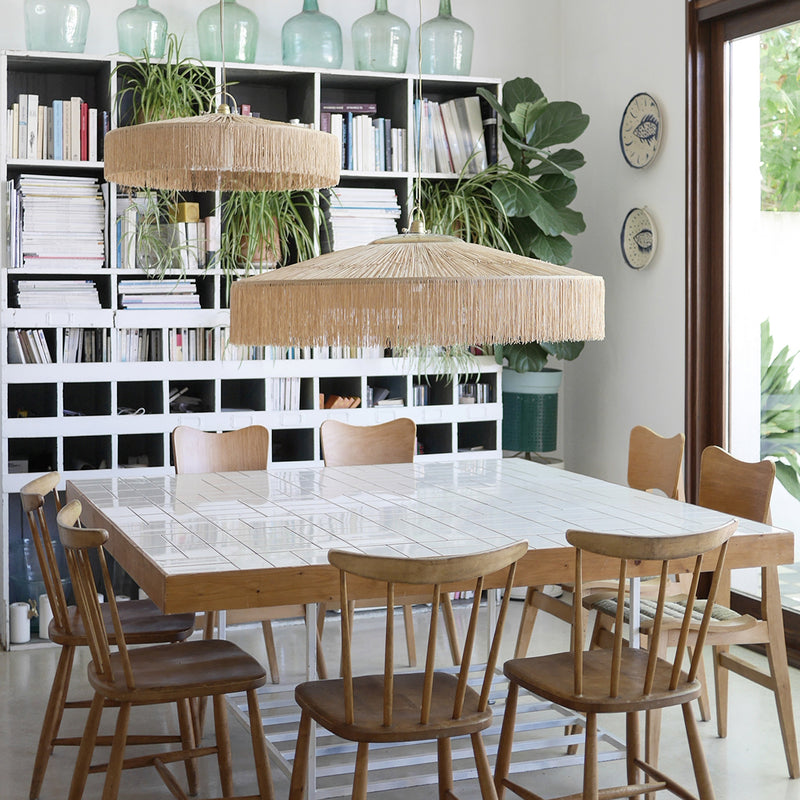 Suspension Parasol Franges - Ø 70 cm - Naturel
