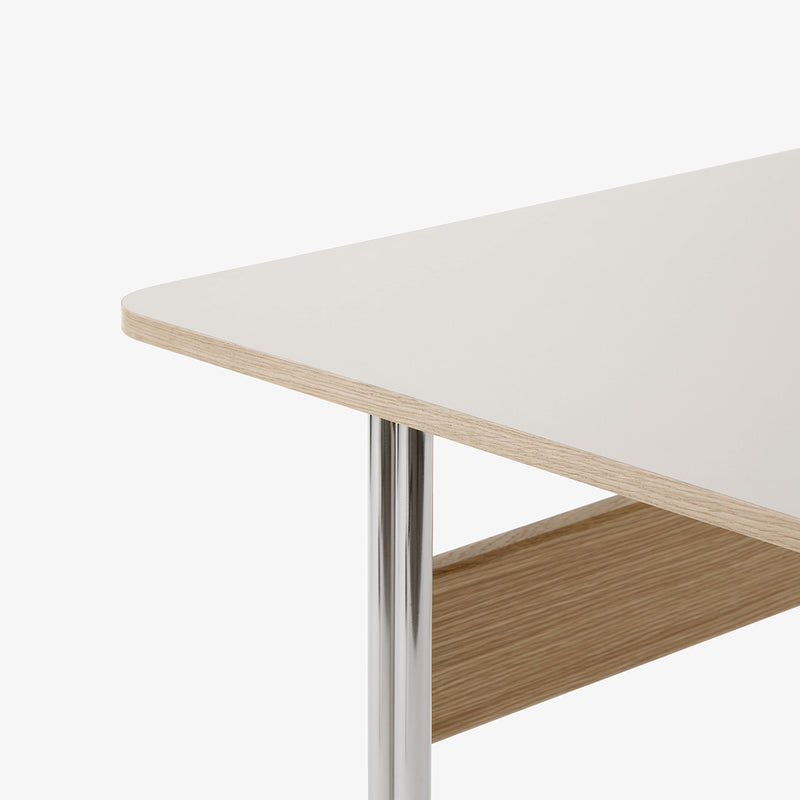 Bureau Pavilion AV16 Linoleum Mushroom 4176 - Chêne / Pieds Chrome