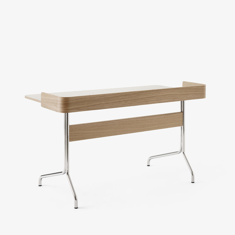 Bureau Pavilion AV17 Linoleum Mushroom 4176 - Chêne / Pieds Chrome