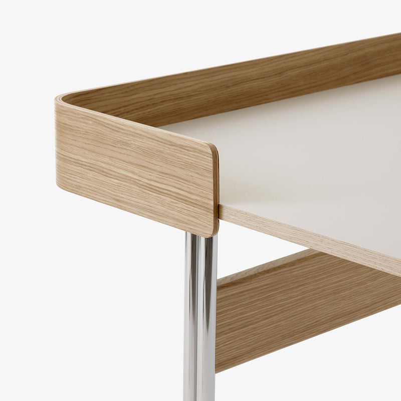 Bureau Pavilion AV17 Linoleum Mushroom 4176 - Chêne / Pieds Chrome