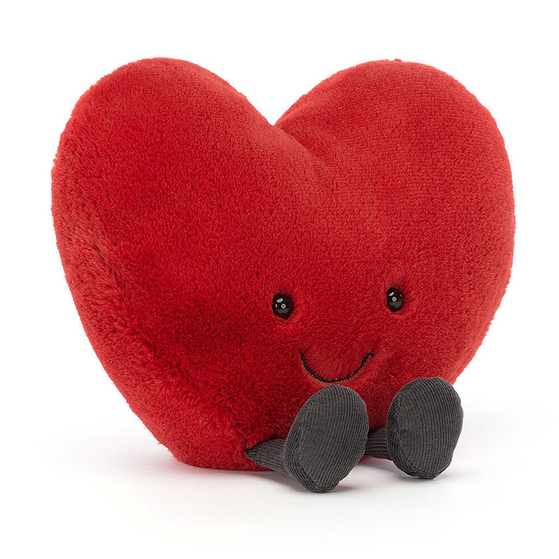 peluche amusante coeur l - rouge - jellycat