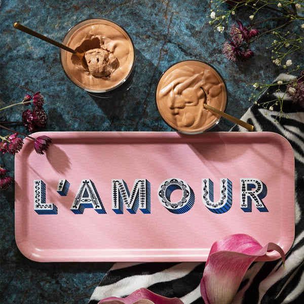 L'amour tray - 32 x 15 cm - Light pink