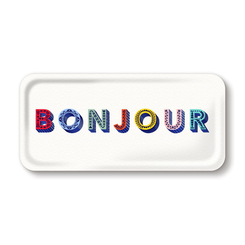 Bonjour tray - 32 x 15 cm - Multicolored