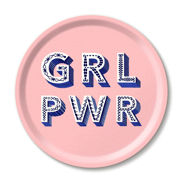 Girl Power tray - Ø 31 cm - Pink