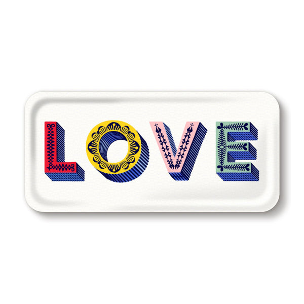 Love tray - 32 x 15 cm - Multicolored