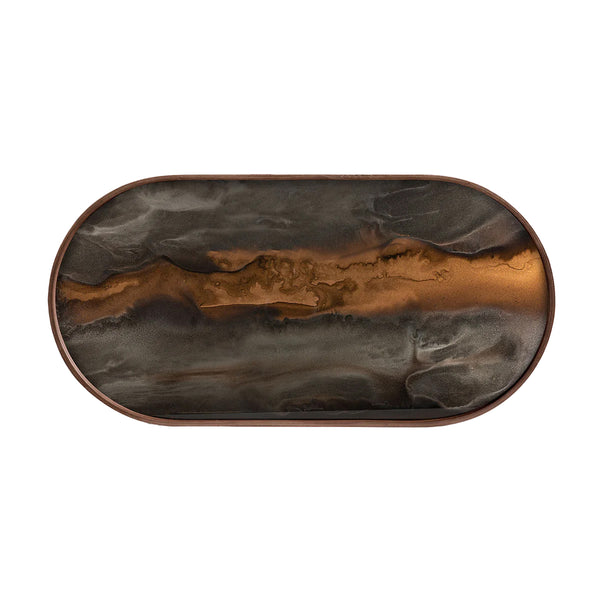 Plateau en verre - Bronze Organic - Oblong - 71 x 36 cm