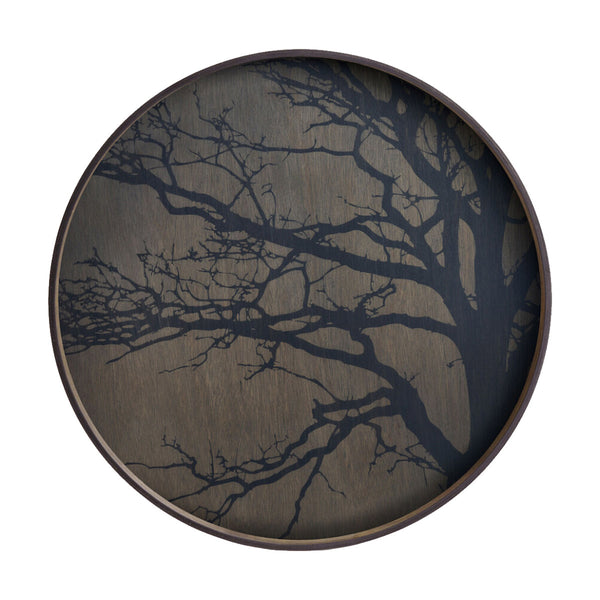 Black Tree wooden tray Ø 61 cm - Brown