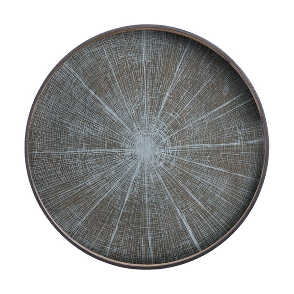 White Slice round wooden tray Ø 92 cm - Brown