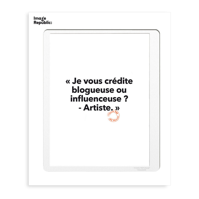 Poster Loic Prigent I credit you - 30 x 40 cm