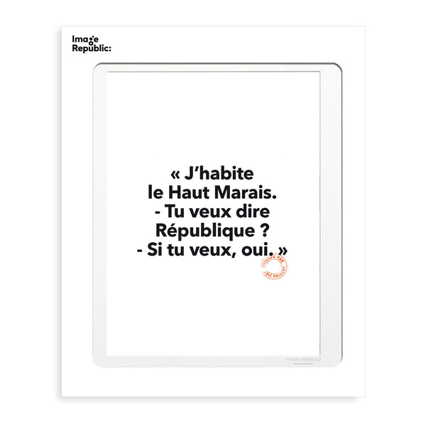 Poster Loic Prigent I live in the top - 30 x 40 cm