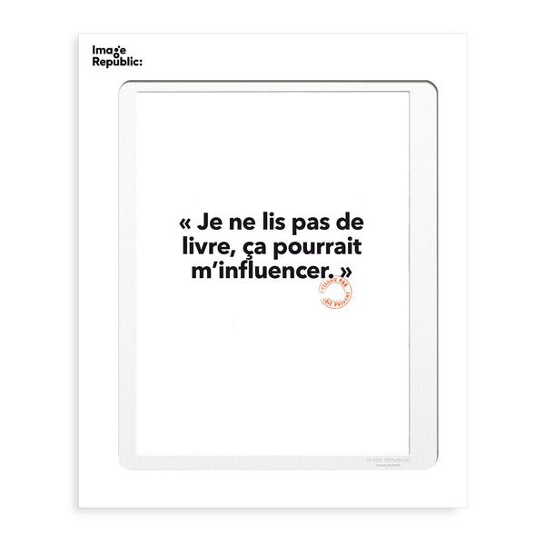 Poster Loic Prigent I Do Not Read - 30 x 40 cm