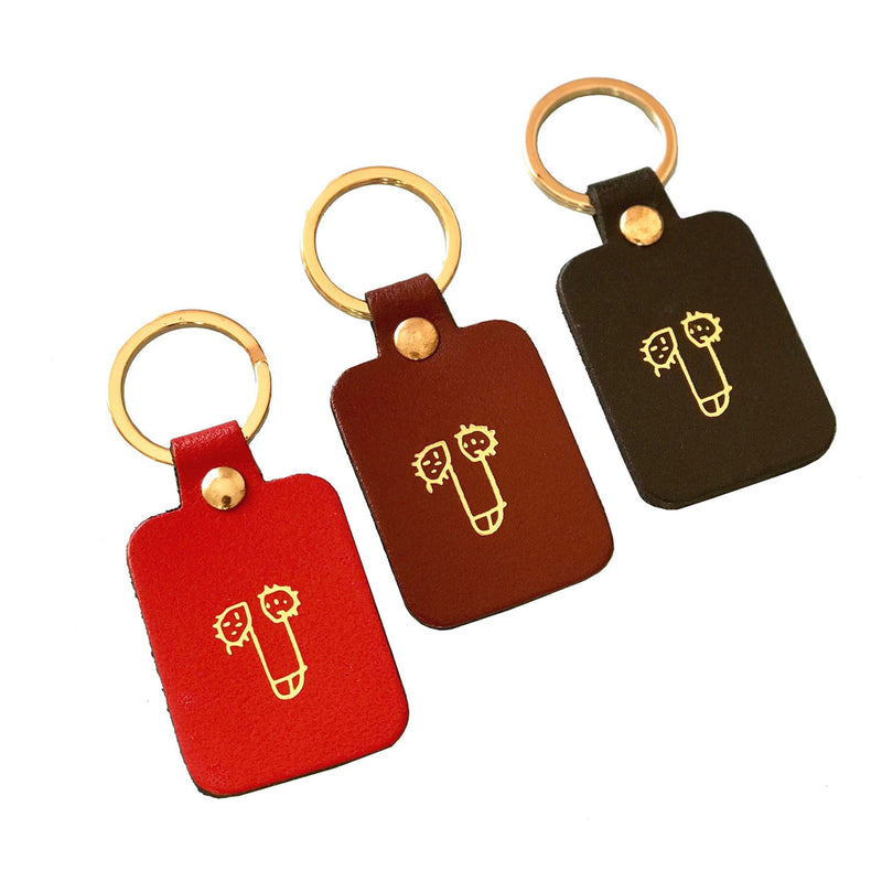 Porte-clés Zizi en cuir - Rouge