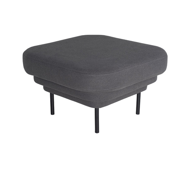 Fabric cornice ottoman - Gray &amp; black metal