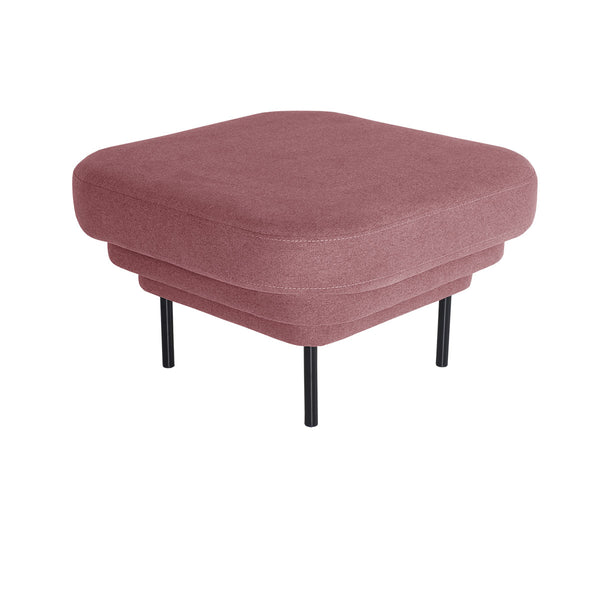 Fabric cornice ottoman - Pink &amp; black metal