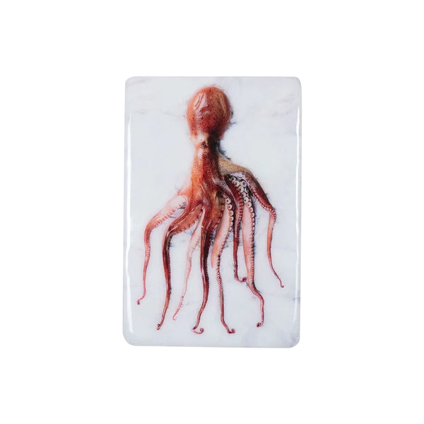 Red Portuguese octopus wall decoration on white background - 20 x 29 cm 