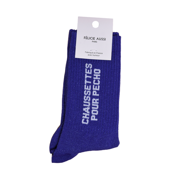 Sequined Pecho Socks 36/40 - Blue