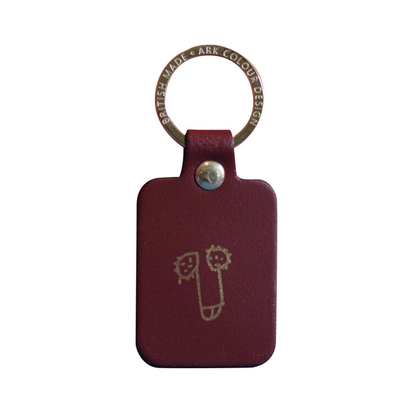 Leather Zizi key ring - Oxblood