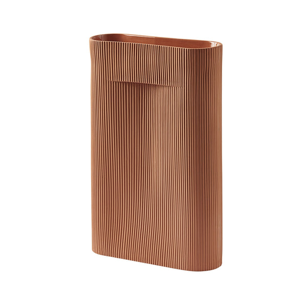 Vase Ridge en terre cuite - h 48,5 cm