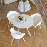 CPH20 Round Table Oiled Light Oak &amp; Linoleum - Cream | Fleux | 3