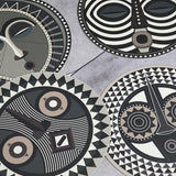 Set de table Rond Masque Africain Korowai en vinyle - Ø 38 cm | Fleux | 3
