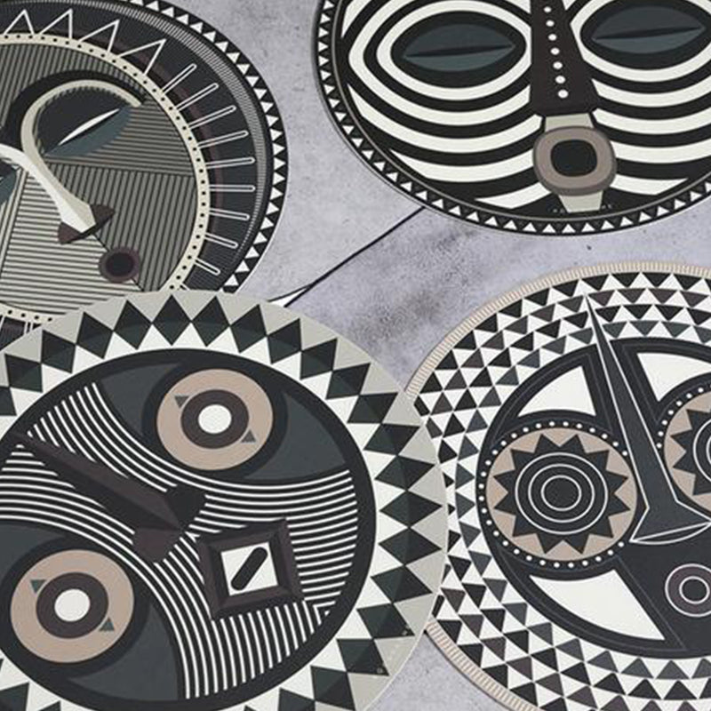 Set de table Rond Masque Africain Korowai en vinyle - Ø 38 cm