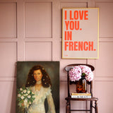 Affiche I love you in French - 50 x 70 cm - Pink | Fleux | 8