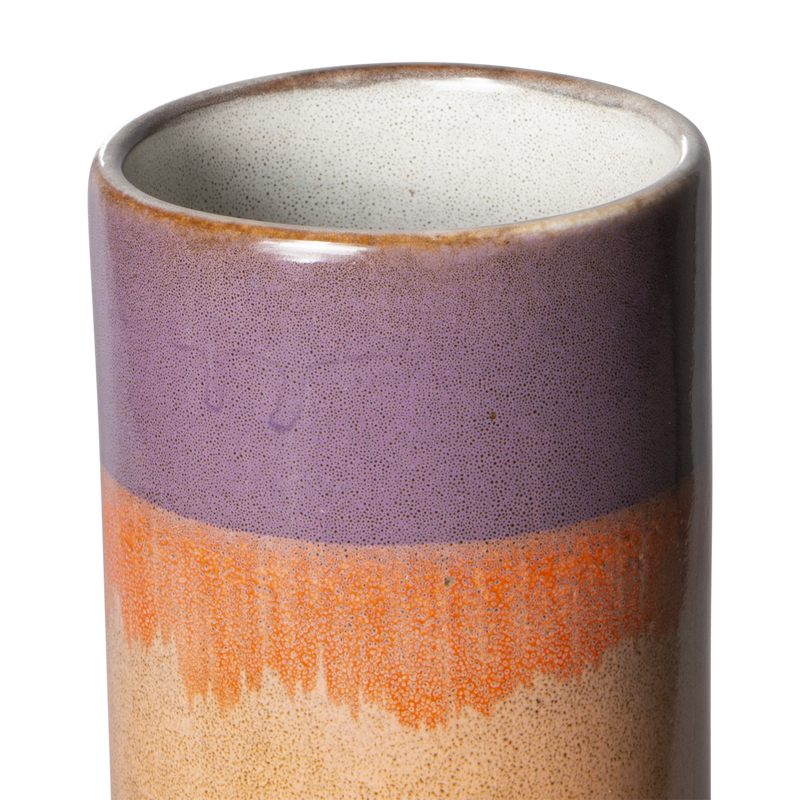 Vase XS 70's en céramique - 7.5 x 7.5 x 19 cm