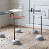 Bowler side table in steel and granite - Red | Fleux | 3