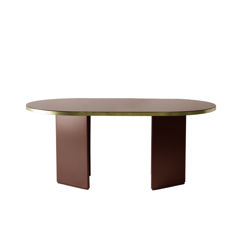 Dining table Brandy GM Bordeaux / Brass