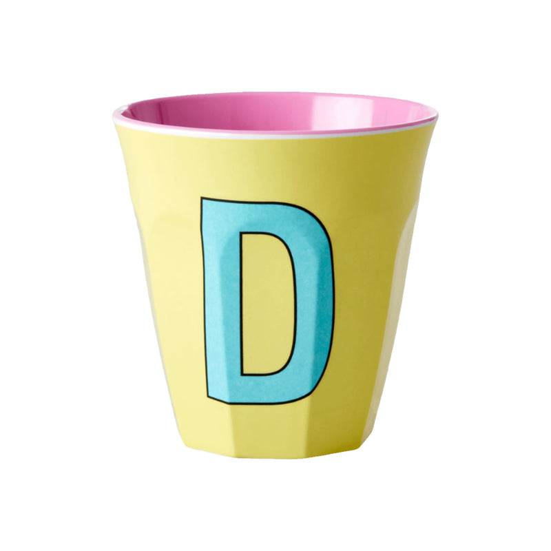 Letter D melamine cup