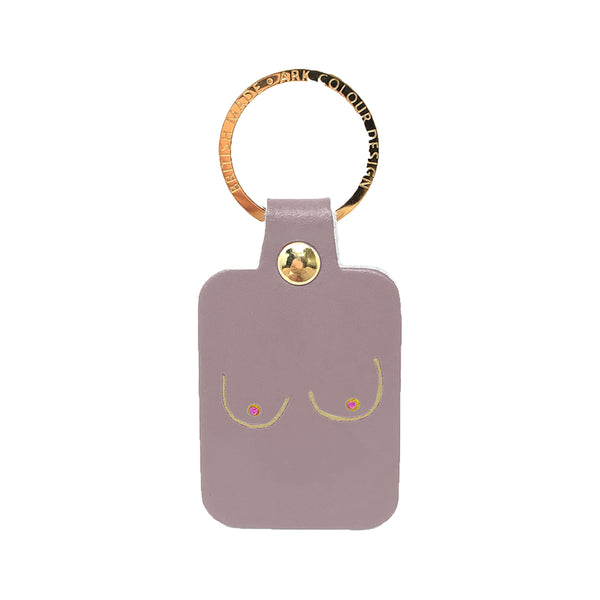 Boobs leather key ring - Nude