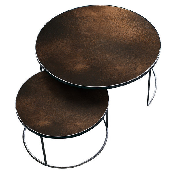 Set de 2 tables tables gigognes Nesting - Antique Bronze - Ø 92 cm