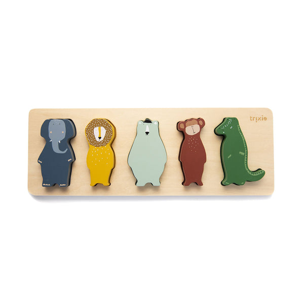 Puzzle shapes wooden animals