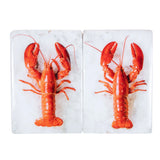 Twin red lobster wall decoration #1 on white background - 20 cm x 29 cm | Fleux | 3