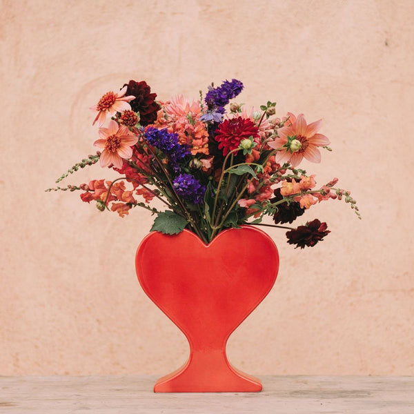 Heart Vase - Red 