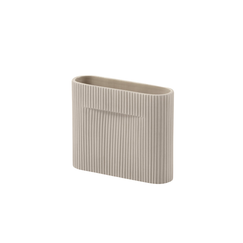 Vase Ridge en faïence - h 16,5 cm